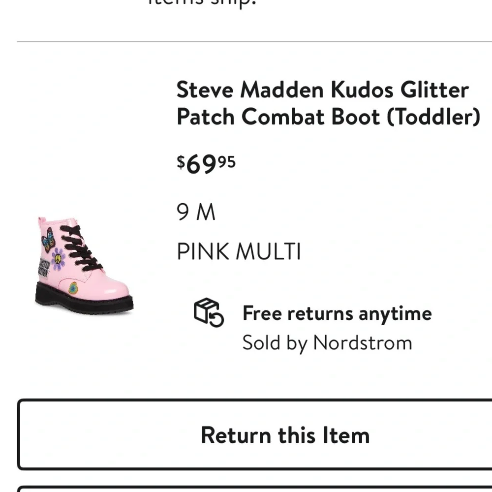 Steve Madden Toddler Combat Boots